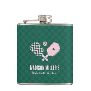 Modern Pickleball- und Prosecco-Junggesellinnen-Wo Flachmann