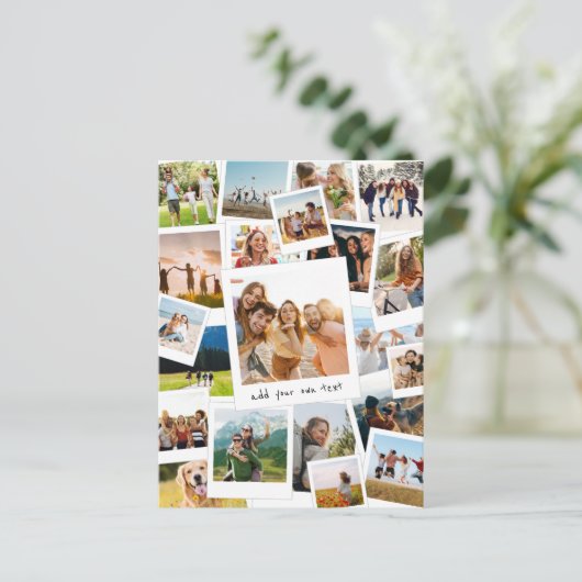 Modern Picture Scrapbook FotoCollage Postkarte (Stehend Vorderseite)