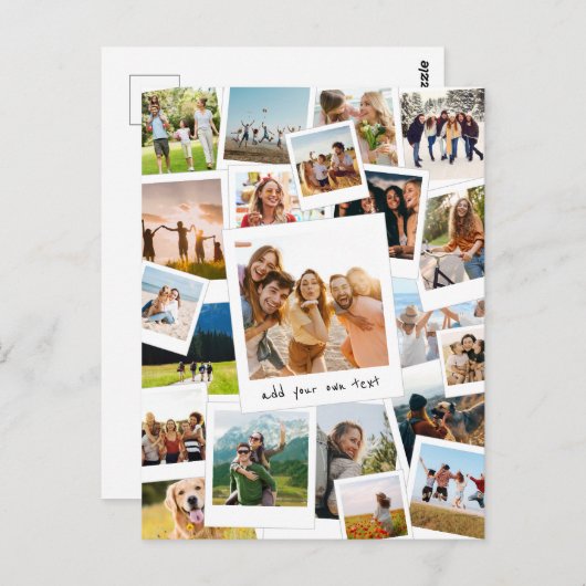 Modern Picture Scrapbook FotoCollage Postkarte (Vorne/Hinten)