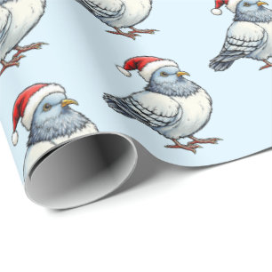 Modern Pigeon Santa Claus Weihnachten Geschenkpapier