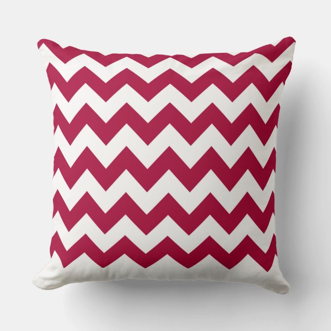Modern Pillow Red Zig Zag Muster CH9 Kissen (Vorderseite)