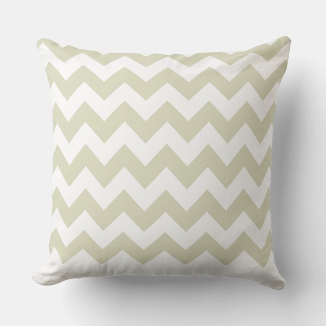 Modern Pillow Tan Zig Zag Muster CH9 Kissen (Vorderseite)