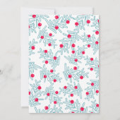 Modern Pine Branch and Red Berry Christmas Pattern Einladung (Rückseite)