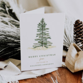 Modern Pine Tree Evergreen Einfache Unternehmensfü Feiertagskarte