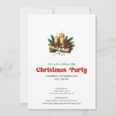 Modern Pine Wreath Candles Holiday Invitation Card Einladung (Vorderseite)