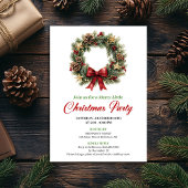 Modern Pine Wreath Christmas Party Editable Einladung