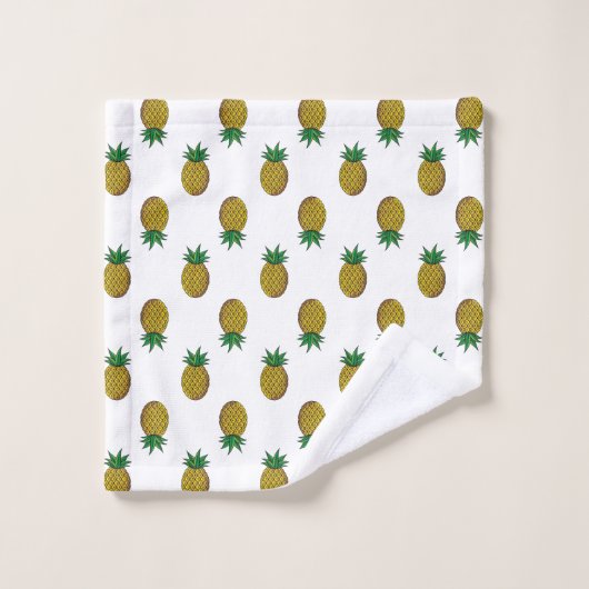 Modern Pineapple Pattern on White Badhandtuch Set (Waschlappen)