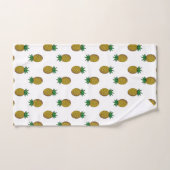 Modern Pineapple Pattern on White Badhandtuch Set (Handtuch)