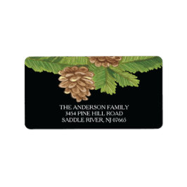 Modern Pinecone Weihnachten Rücksendeadresse Adressaufkleber