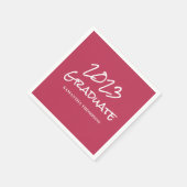 Modern Pink 2023 Abschluss Name Serviette (Ecke)