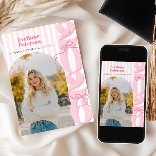 Modern Pink 2026 Graduation Invitation Einladung