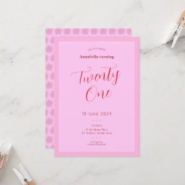 Modern Pink 21. Einladung