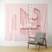 Modern Pink 21. Geburtstag Wandteppich (Beispiel (Horizontal))