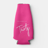 Modern Pink 30. Dreißigste Geburtstagsparty Flaschenkühler (Vorderseite)