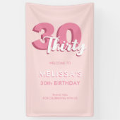 Modern Pink 30. Geburtstag Banner (Vertikal)