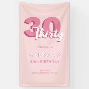 Modern Pink 30. Geburtstag Banner
