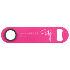 Modern Pink 40. Vierzigste Geburtstagsparty Speed Flaschenöffner