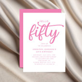 Modern Pink 50. Geburtstag Einladung