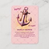 Modern Pink Ahoy! Anchor Nautical Baby Dusche Begleitkarte (Vorderseite)
