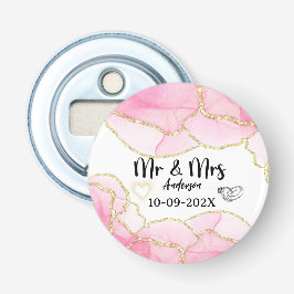 Modern Pink and Gold Mr. and Mrs. Flaschenöffner