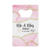 Modern Pink and Gold Mr. and Mrs. Geldbeutel Flaschenöffner (Vorderseite)