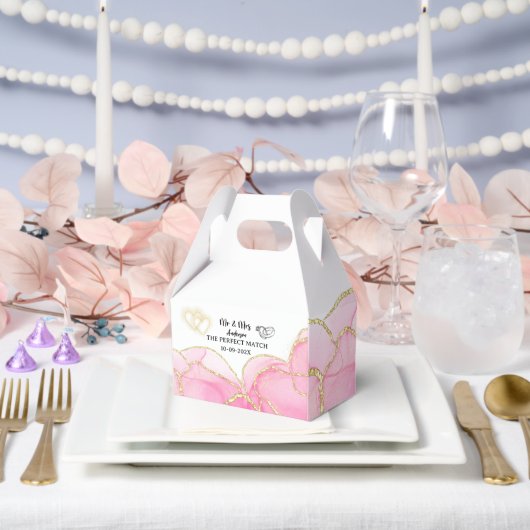 Modern Pink and Gold Mr. and Mrs. Geschenkschachtel (Hochzeit)