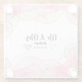 Modern Pink and Gold Mr. and Mrs. Glasuntersetzer (Rückseite)