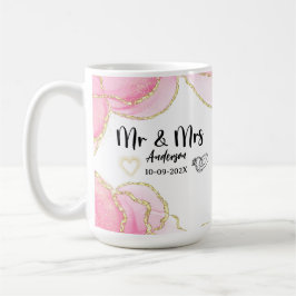 Modern Pink and Gold Mr. and Mrs. Kaffeetasse