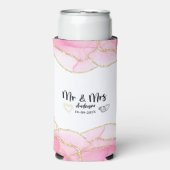 Modern Pink and Gold Mr. and Mrs. Selters Dosenkühler (Seltzer Vorderseite)