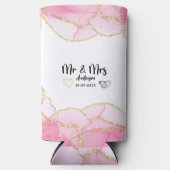 Modern Pink and Gold Mr. and Mrs. Selters Dosenkühler (Vorderseite)