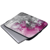 Modern Pink and Grey Marble Stone design Laptopschutzhülle (Vorne Knopf)