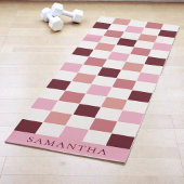 Modern Pink and Red Simple Checkerboard Pattern Yogamatte