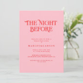 Modern Pink and Red Wedding Rehearsal Dinner Einladung (Stehend Vorderseite)