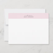 Modern pink and white a note from flat card einladung (Vorderseite)
