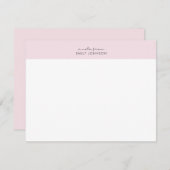 Modern pink and white a note from flat card einladung (Vorne/Hinten)