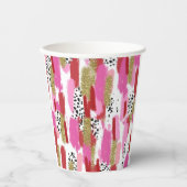 Modern Pink and White Party Paper Cups Pappbecher (Vorderseite)