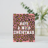 Modern Pink Animal Print Wild Weihnachten (Stehend Vorderseite)