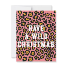 Modern Pink Animal Print Wild Weihnachten