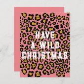 Modern Pink Animal Print Wild Weihnachten (Vorne/Hinten)