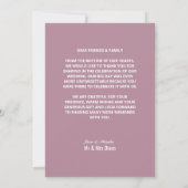 Modern Pink Arch Wedding Vielen Dank Dankeskarte (Rückseite)