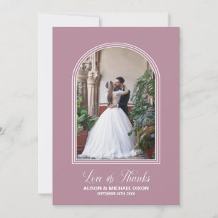 Modern Pink Arch Wedding Vielen Dank Dankeskarte