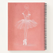 Modern Pink Ballerina Sketch Custom Name Notizblock (Rückseite)