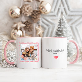 Modern Pink Best Friends Bestie Foto Tasse