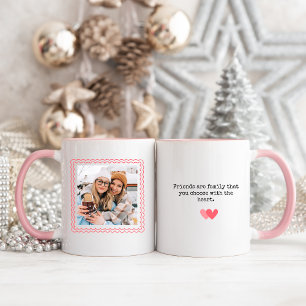 Modern Pink Best Friends Bestie Foto Tasse