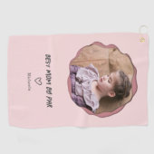 Modern Pink Beste Mutter von Par Foto Golfhandtuch (Horizontal)