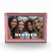 Modern Pink Besties Keepake Fotoblock (Vorderseite)