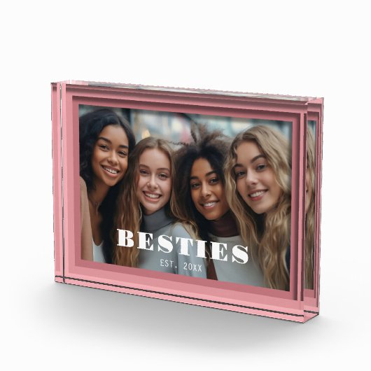 Modern Pink Besties Keepake Fotoblock (Rechts)