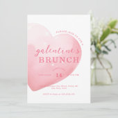 Modern Pink Big Heart Galentine's Day Brunch Einladung (Stehend Vorderseite)