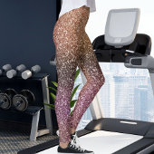 Modern Pink Black Brown Glitter Pattern Sport Lady Leggings