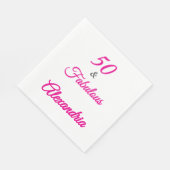 Modern Pink Black Fifty & Fabulous Bold Napkin Serviette (Ecke)